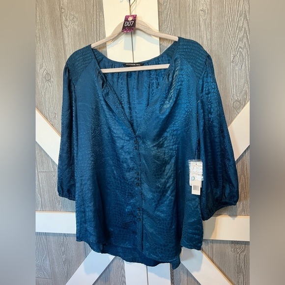 Zac & Rachel Tops - 007. NWT ZAC & RACHEL Teal Blouse 1x
